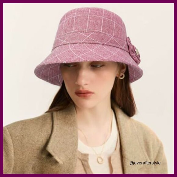 Vintage Floral Bucket Hat Cotton Polyester Adjustable Fedora